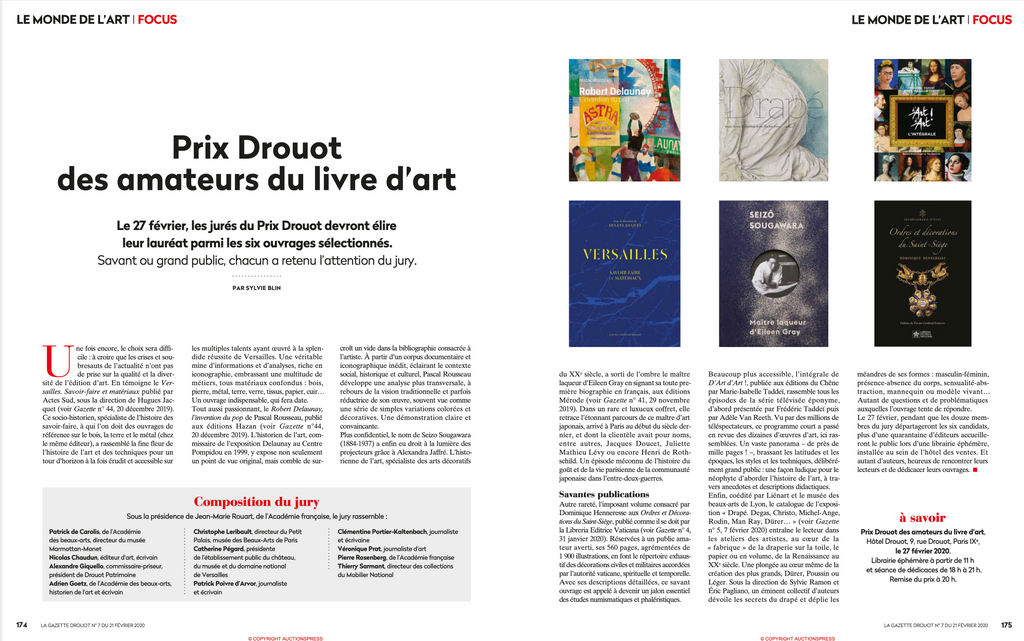 Prix Drouot des amateurs du livre d'art: Orders and decorations among the 6 finalists!